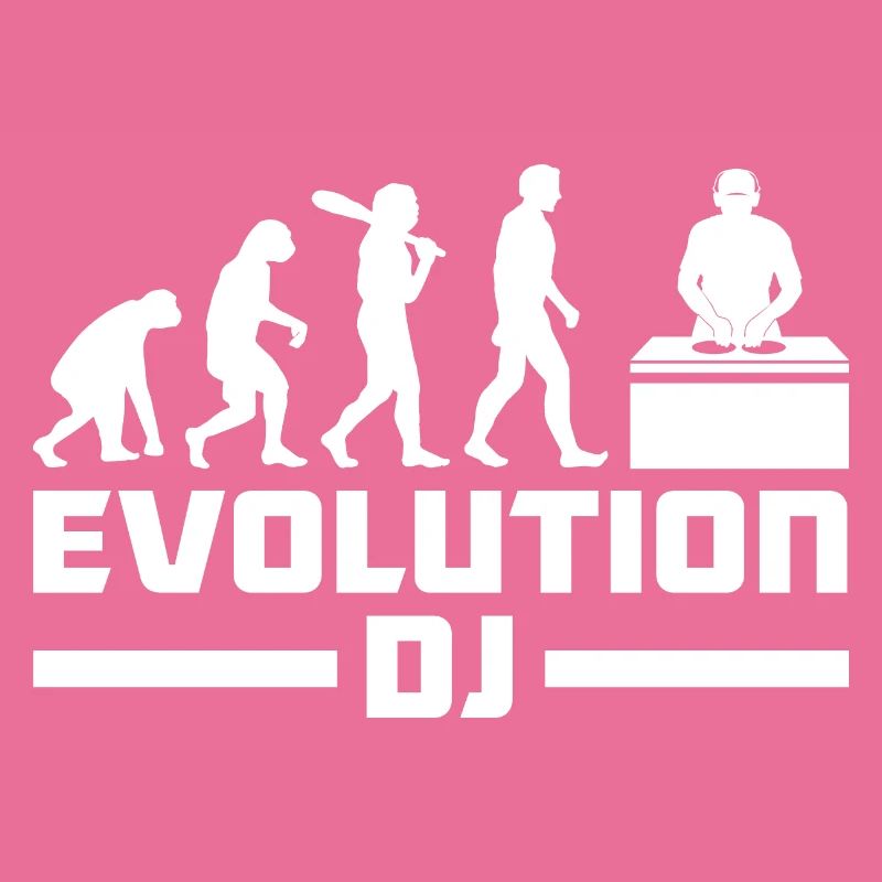Evolution de l’homme DJ Techno Vinyle Rétro Vintage