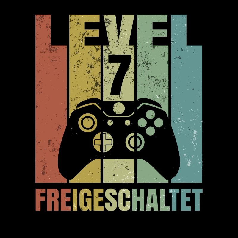 Level 7 freigeschaltet Geburtstagsshirt Geschenk