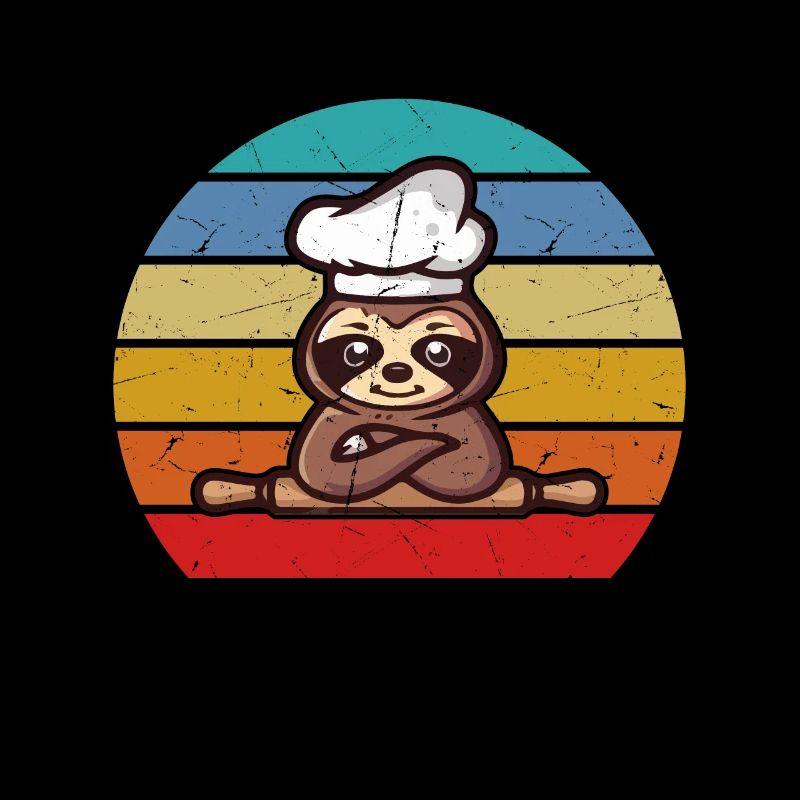 Sloth Cook Chef Hat Food & Sloth Lover Sloth Bake