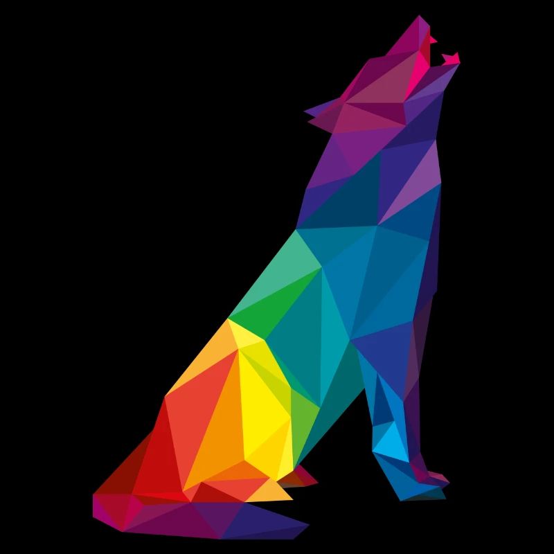 Wolf Polygon LowPoly - coloré