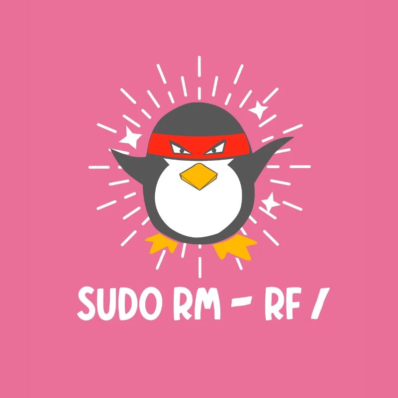 Tux Linux Pinguin Sudo Rm Rf Computerfreak Hacker