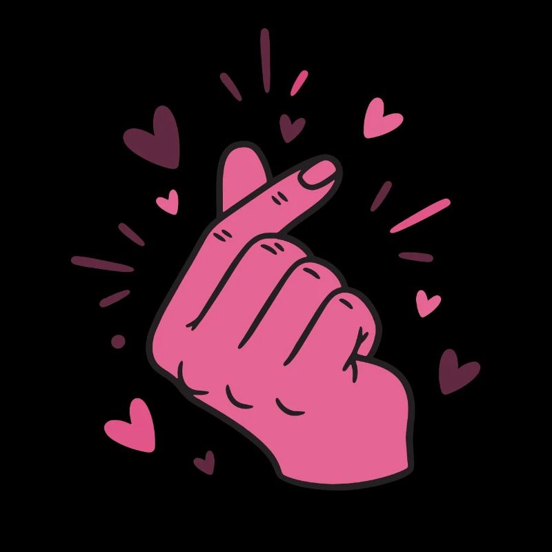 Kpop Musique coréenne Doigts mignons Cœur Amour Corée