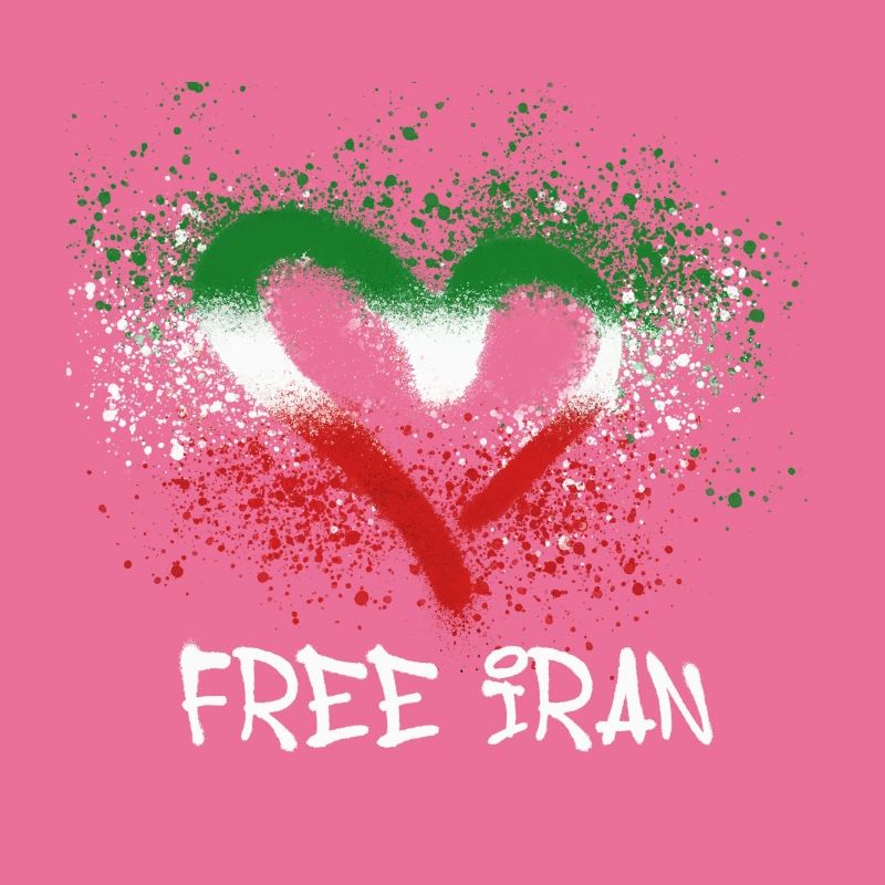 Iran libre,Cœur,Iran,Drapeau,Graffiti