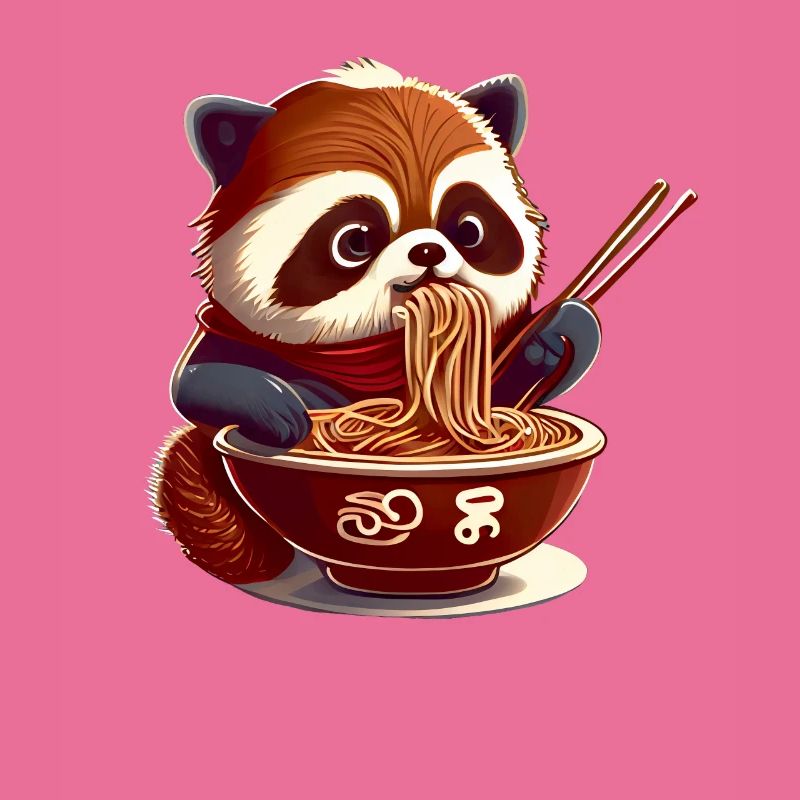 But first ramen sweet red panda eats ramen