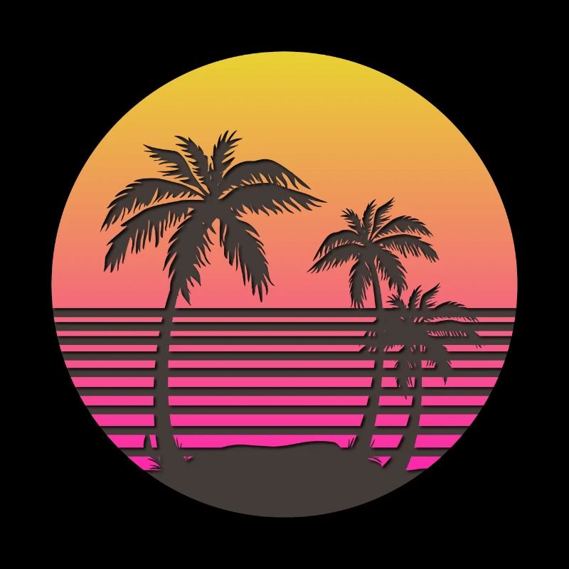 Synthwave Sun and Palms