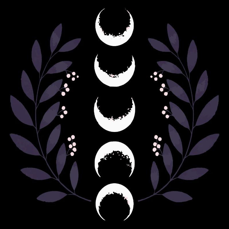 Phase de lune céleste BOHO Fleurs sauvages Zodiaque Sorcière