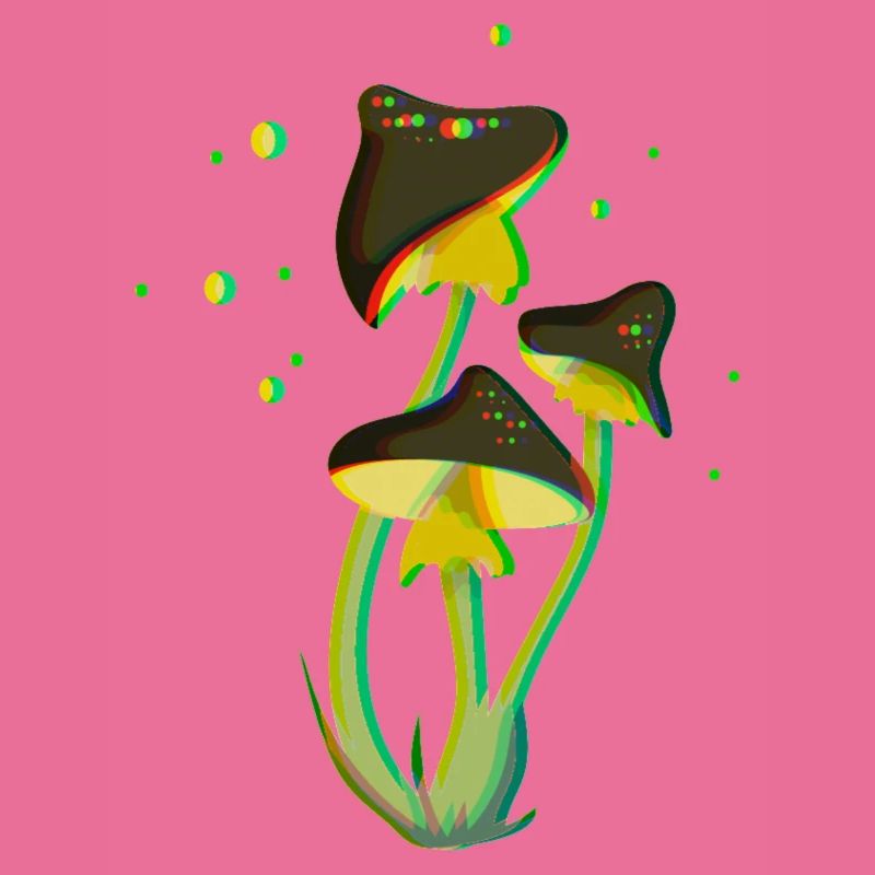 Drawing Mushroom Trippy Fluorescent 3D and Psychedelic