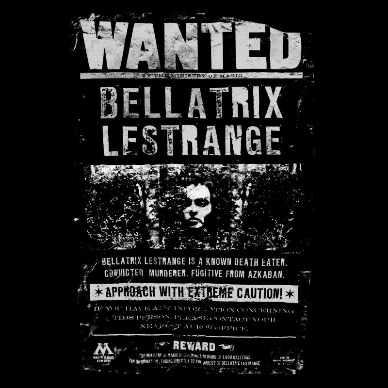 Harry Potter Bellatrix Lestrange Wanted Poster