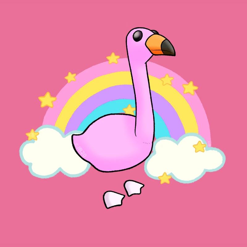 Flamingo und ein Regenbogen-Cartoon
