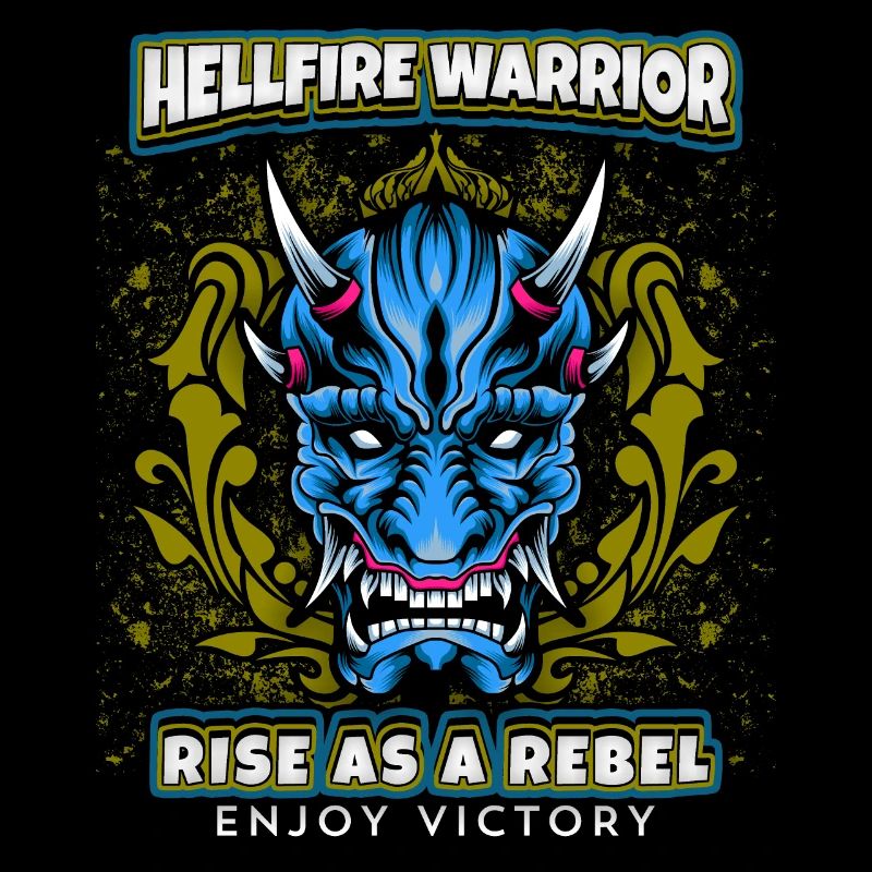 Devil Satan, Hellfire Warrior Saying, Comic Style