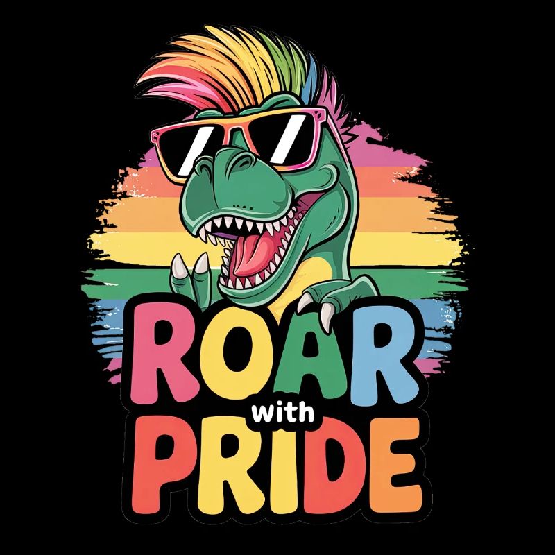Roar With Pride Cool T-Rex Dino LGBTQ Funny Pride