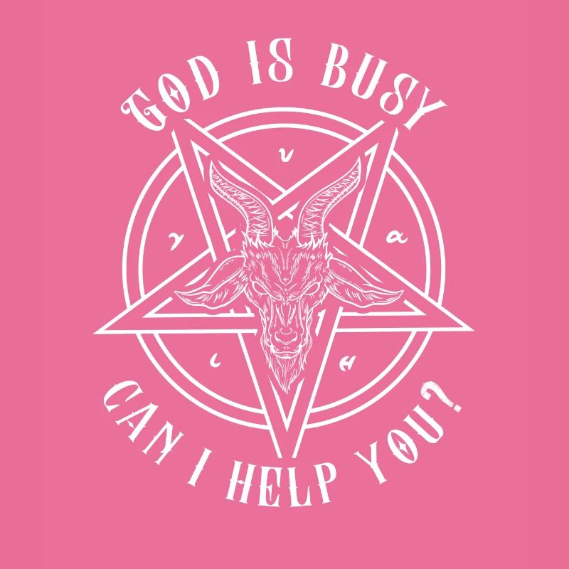 God Is Busy Can I Help You? Satanic Baphomet