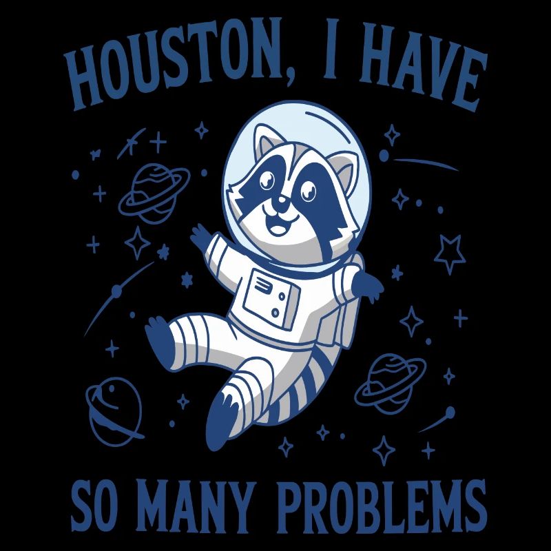 Funny Astronaut Raccoon Space Problems