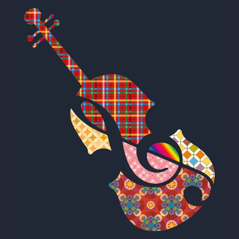 beau violon patchwork avec clé de sol
