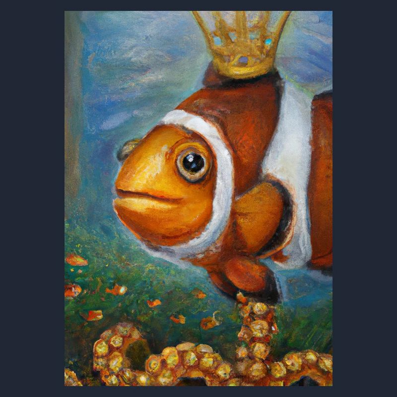 Clownfisch mit einer Krone