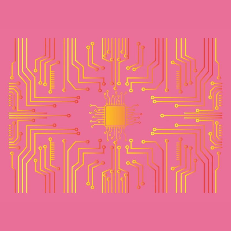 Circuit board core CPU heart pc coder geek