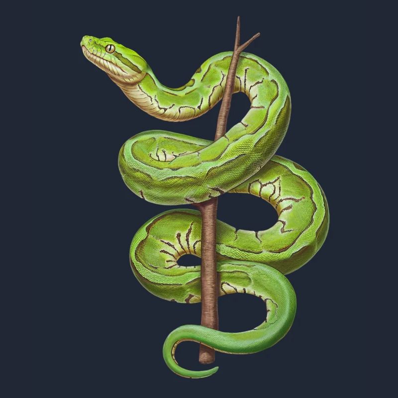 Green Tree Python Snakes Lover Terrarium