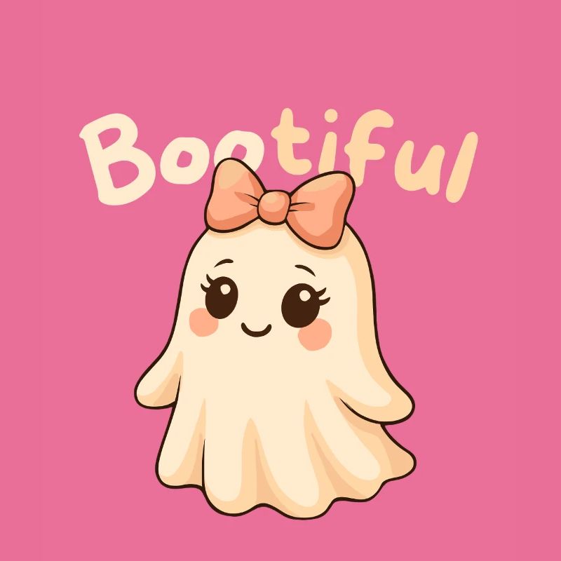 Bootiful Cute Ghost with Bow