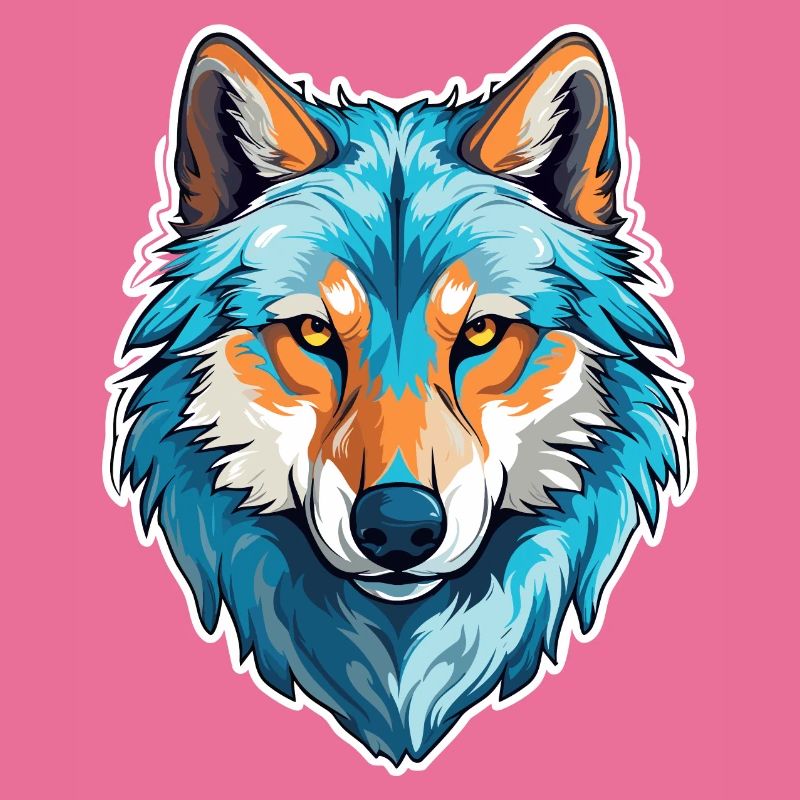 Wolf Kostüm blauer Wolfskopf Werwolf und