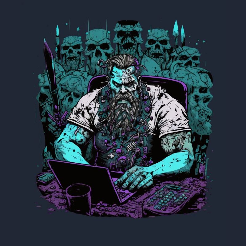 Admin Wiking programmiert Computer