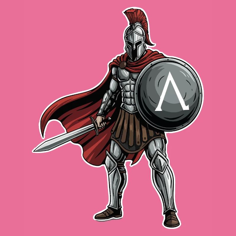 Hoplite Spartiate Lambda Bouclier Épée Mascotte