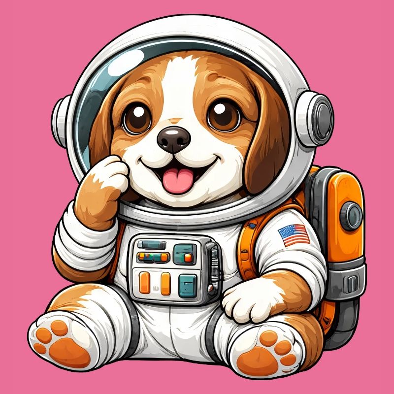 Dessin animé Astronaute Beagle Explorateur de l’Espace mignon