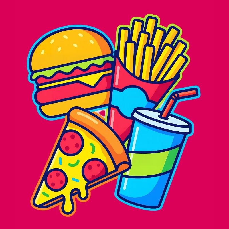 Illustration de combos de restauration rapide