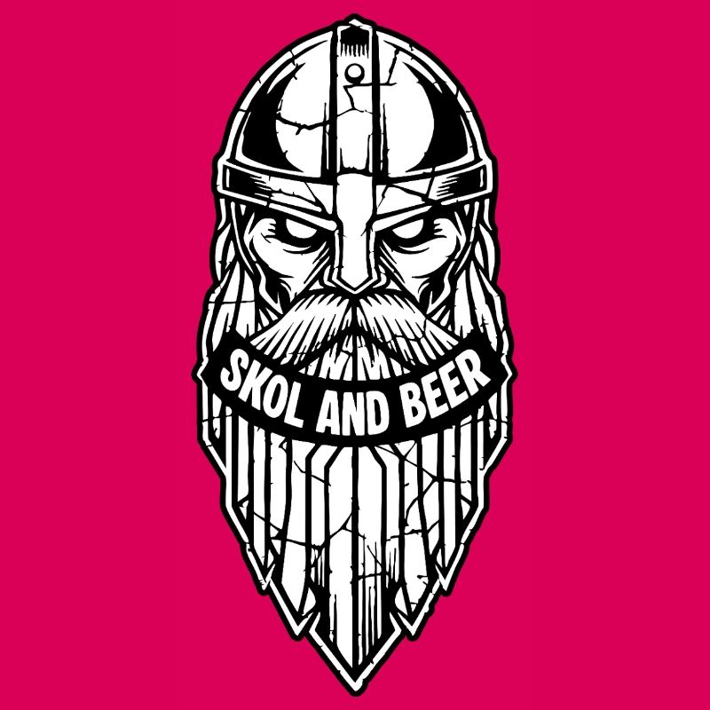 Maskottchen Wikinger-Skol und Bier-Krieger-Bart-Maskottchen