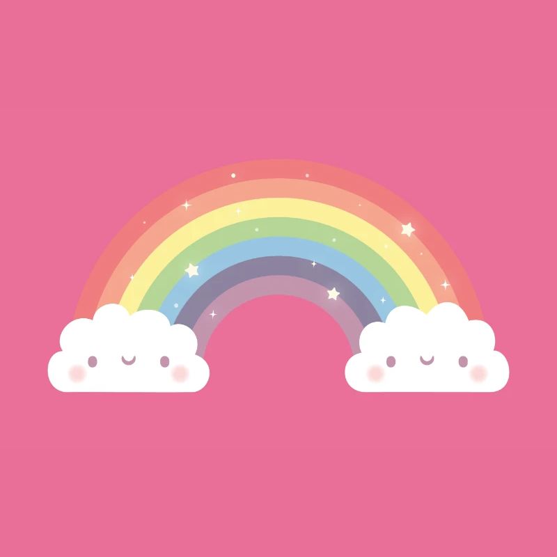 Cute Clouds and Rainbow
