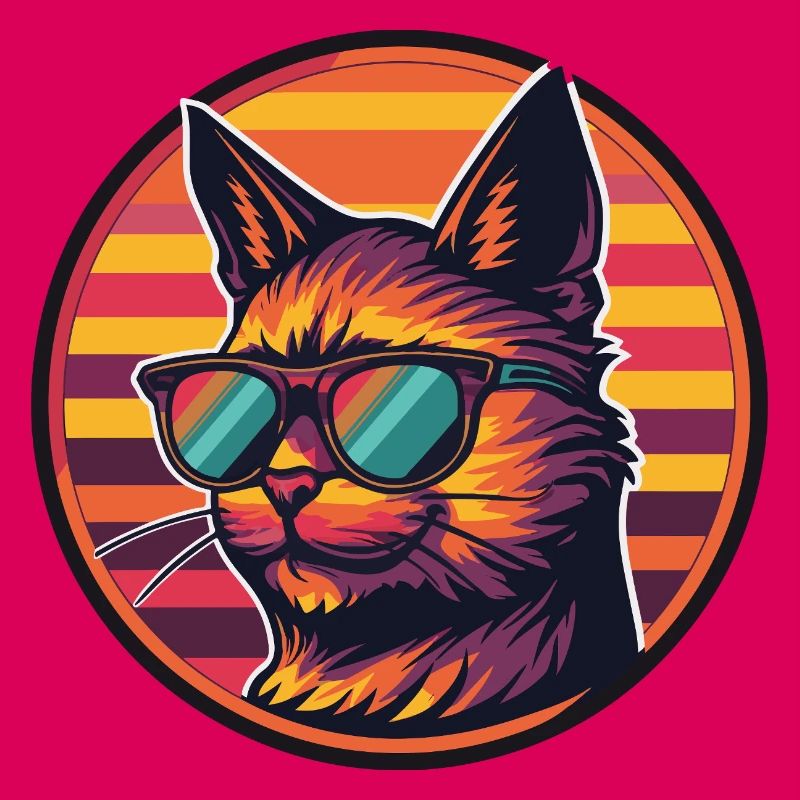 Katze Comic Cool Sommer