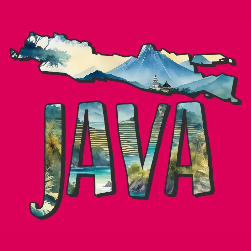 Carte aquarelle Java
