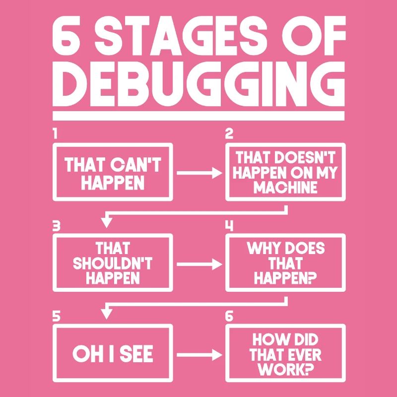 6 Stages Of Debugging Programmer Coding