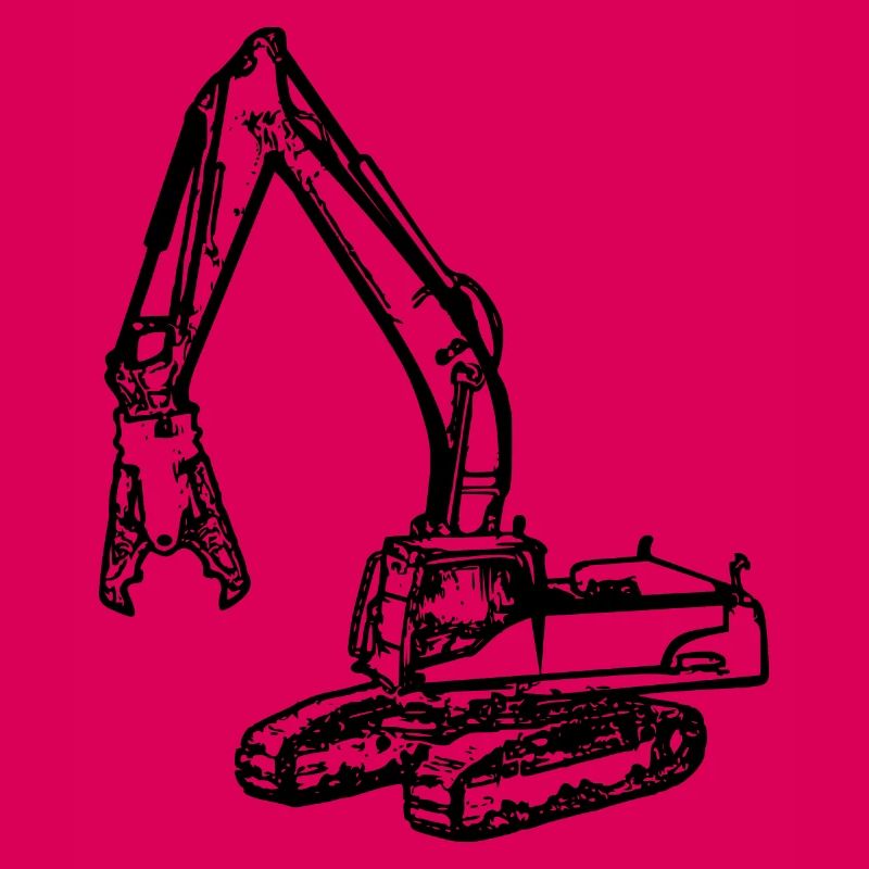 Excavator demolition grapple grapple black