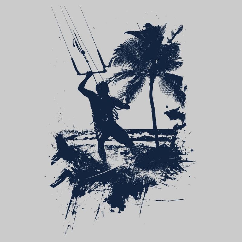 Kitesurf monochrome bleu