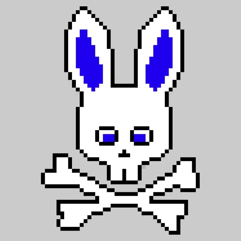 Skull Rabbit Blue