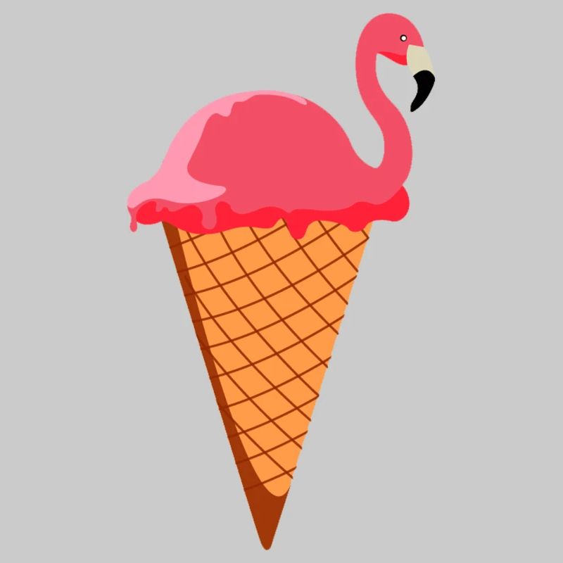 Ice Eiscreme Waffeleis Eiskugel Flamingo Eis