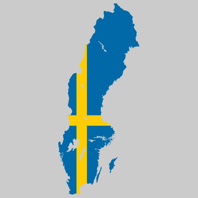 Suède Outline Map Drapeau Scandinavie Drapeau
