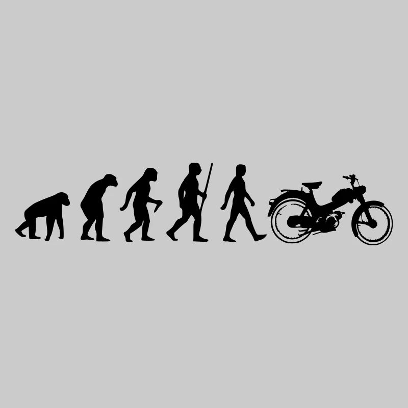Moped mv 50 funny evolution shirt vintage