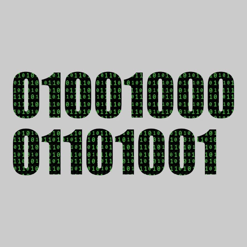 Binary code "Hi"