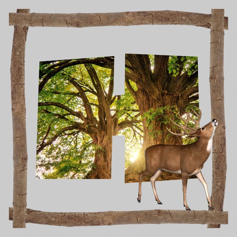 wald mit hirsch h