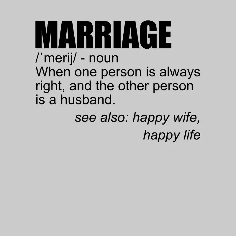 Lustige Ehe-Definition-Ehemann-Ehefrau-Ehe