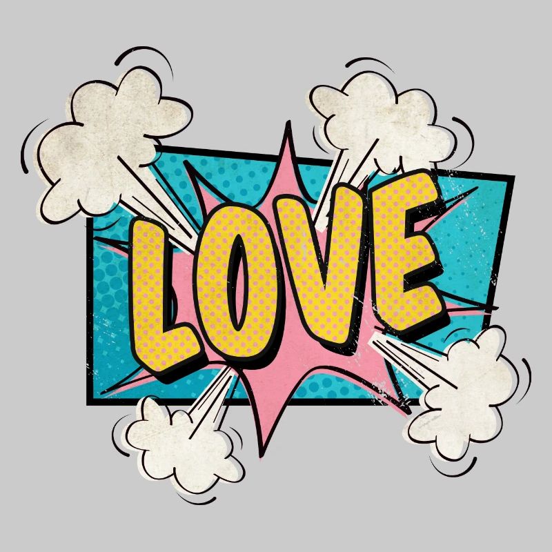 Love exploding comic style in love gift