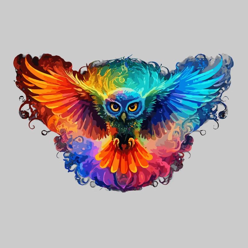 Regenbogen Eulenherz Kunst