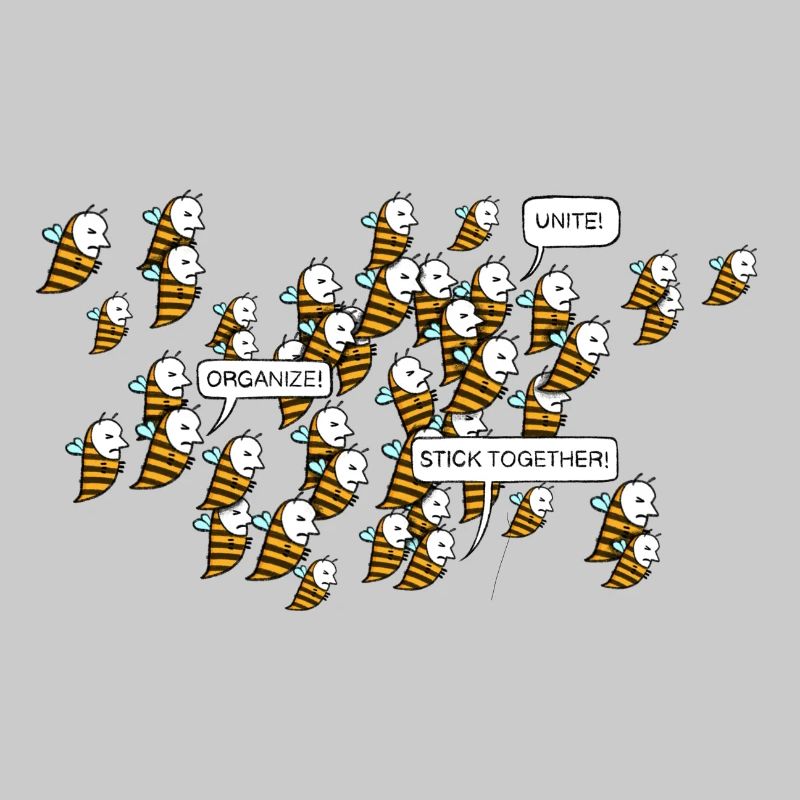 Les abeilles collent ensemble