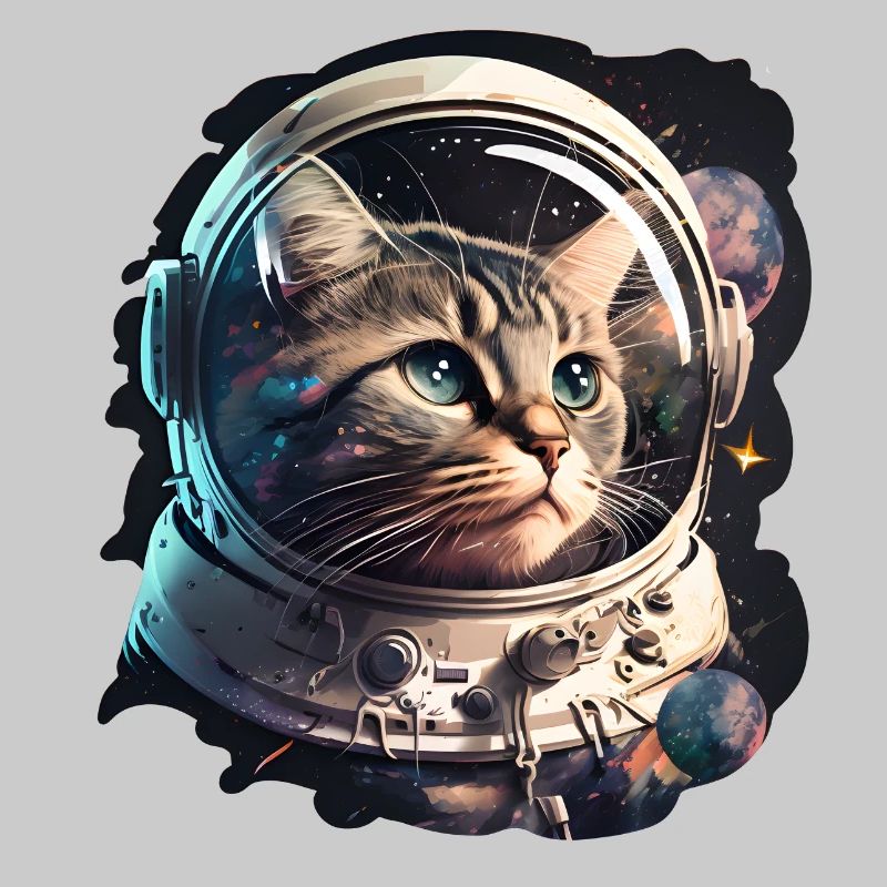 Chat dans l’espace mignon chaton astronaute