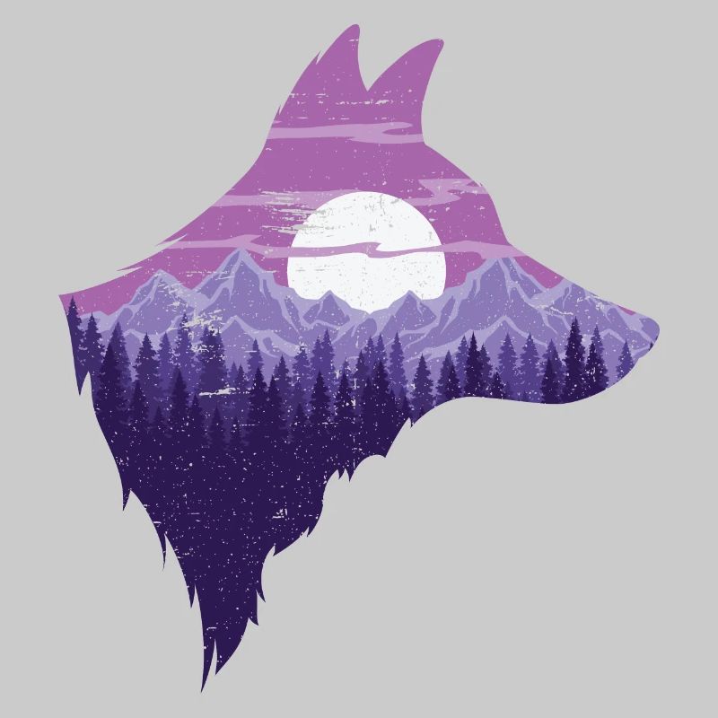 Wolf's head silhouette | Pack Moon Wolf Gift