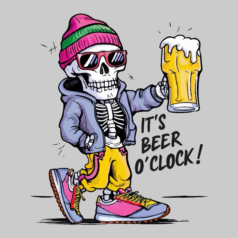 It's beer o'clock Funny Skeleton