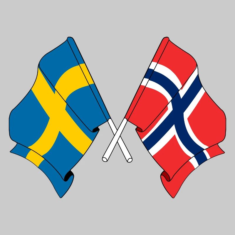 Drapeau de la Suède, drapeau de la Norvège