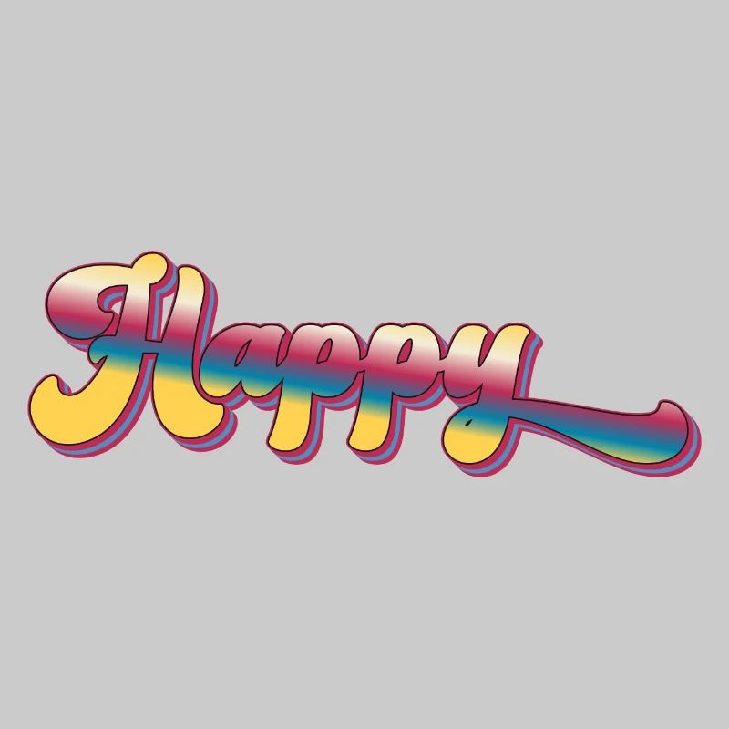 Happy - Design de déclaration coloré cool