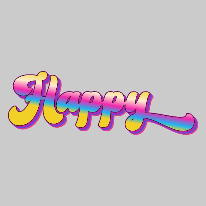 Happy - Design de déclaration coloré cool